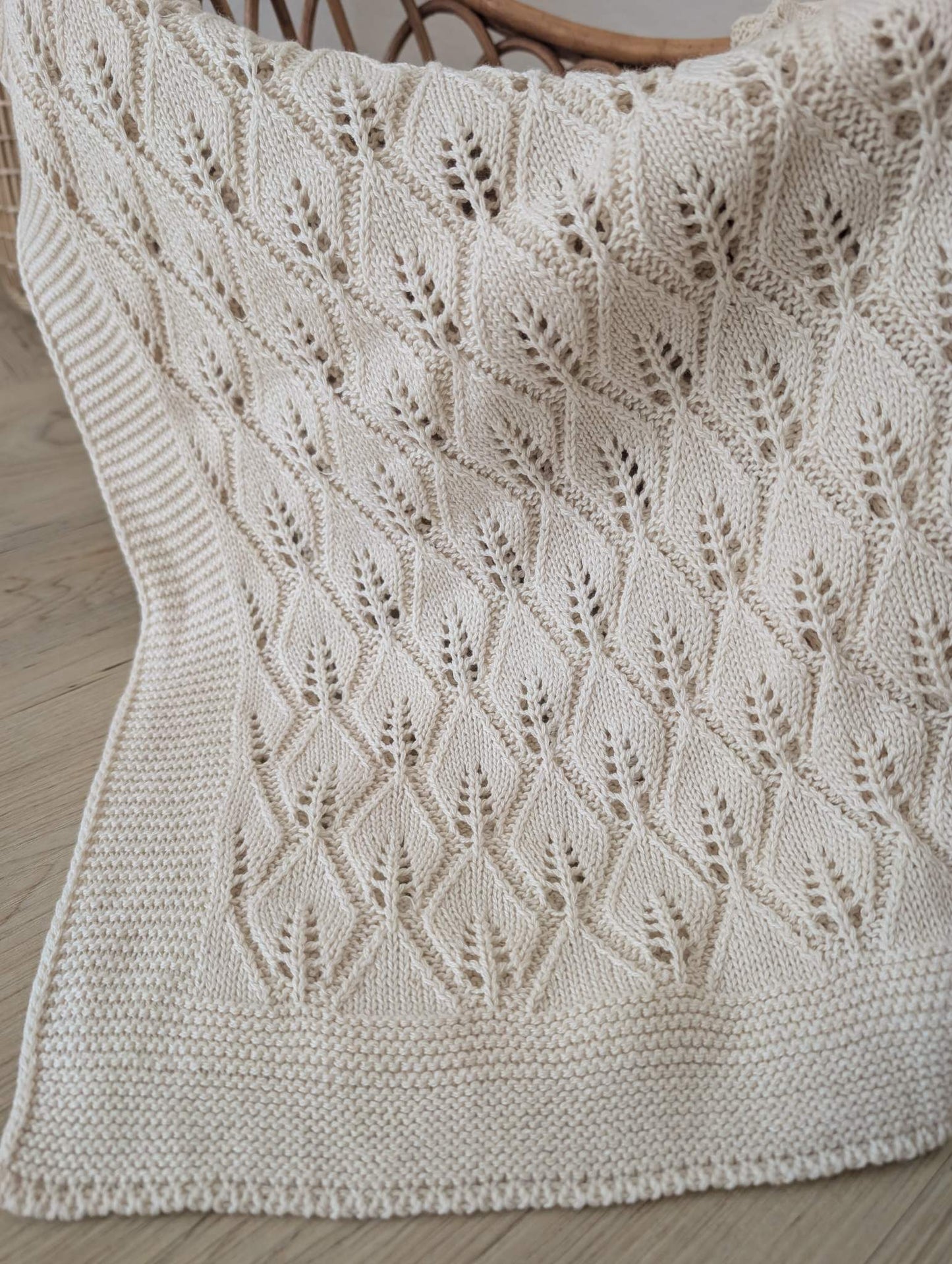 Boho Decke Blatt beige Newborn Baby