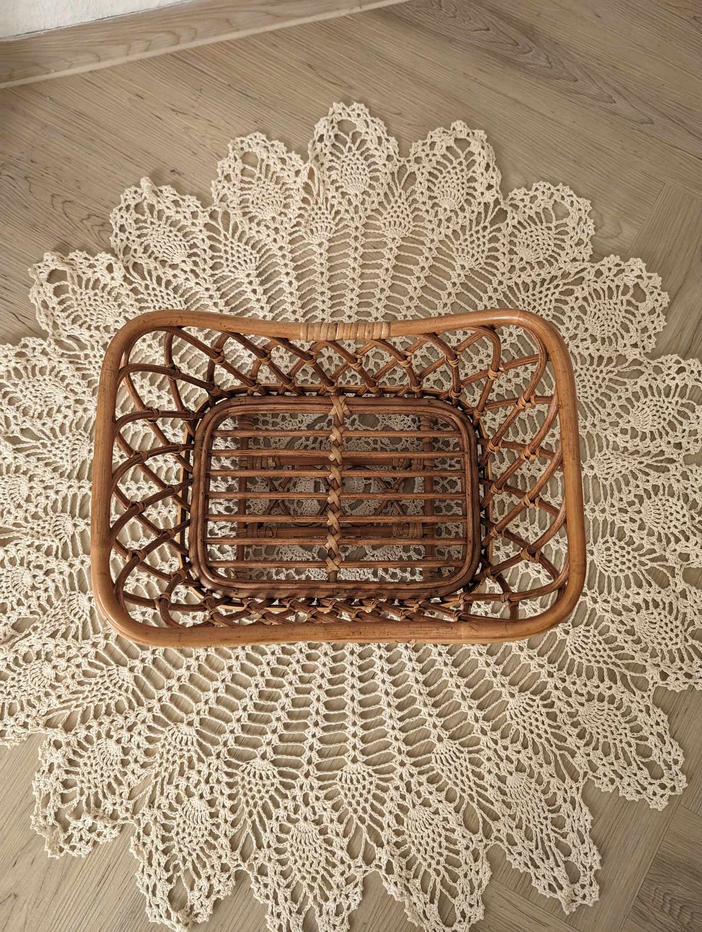 Rattankorb Rattanbett Newborn Props Boho