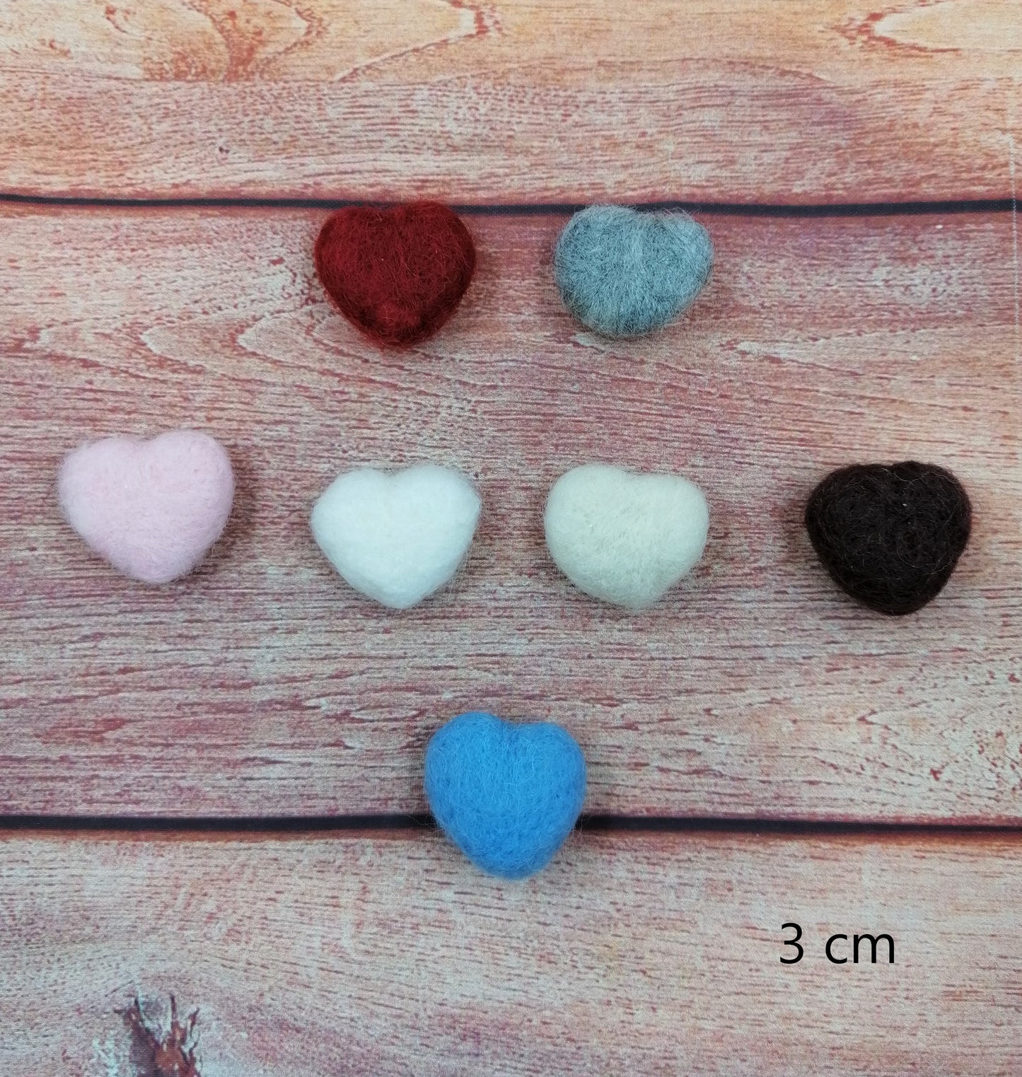 Filzherzen Filz Herz 3, 4 und 5 cm