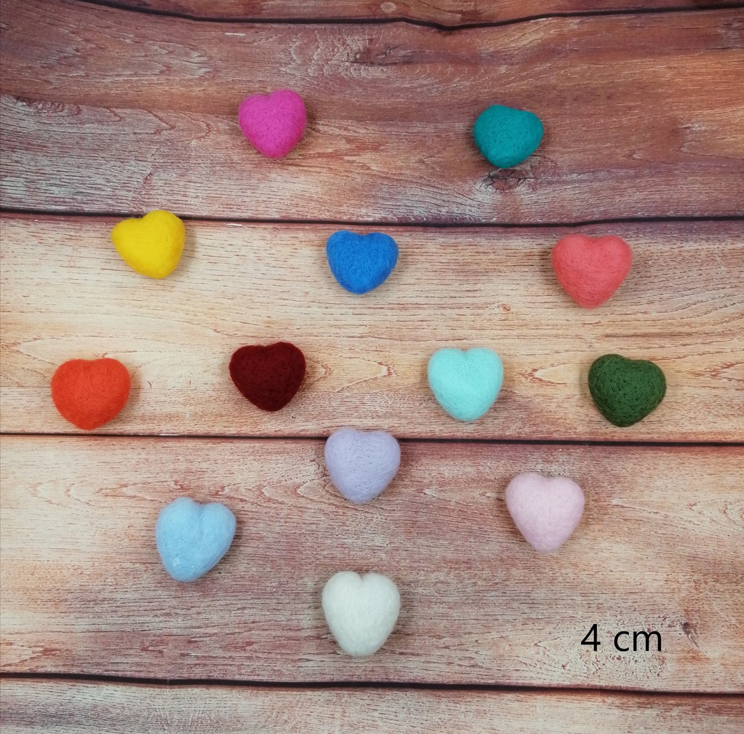 Filzherzen Filz Herz 3, 4 und 5 cm