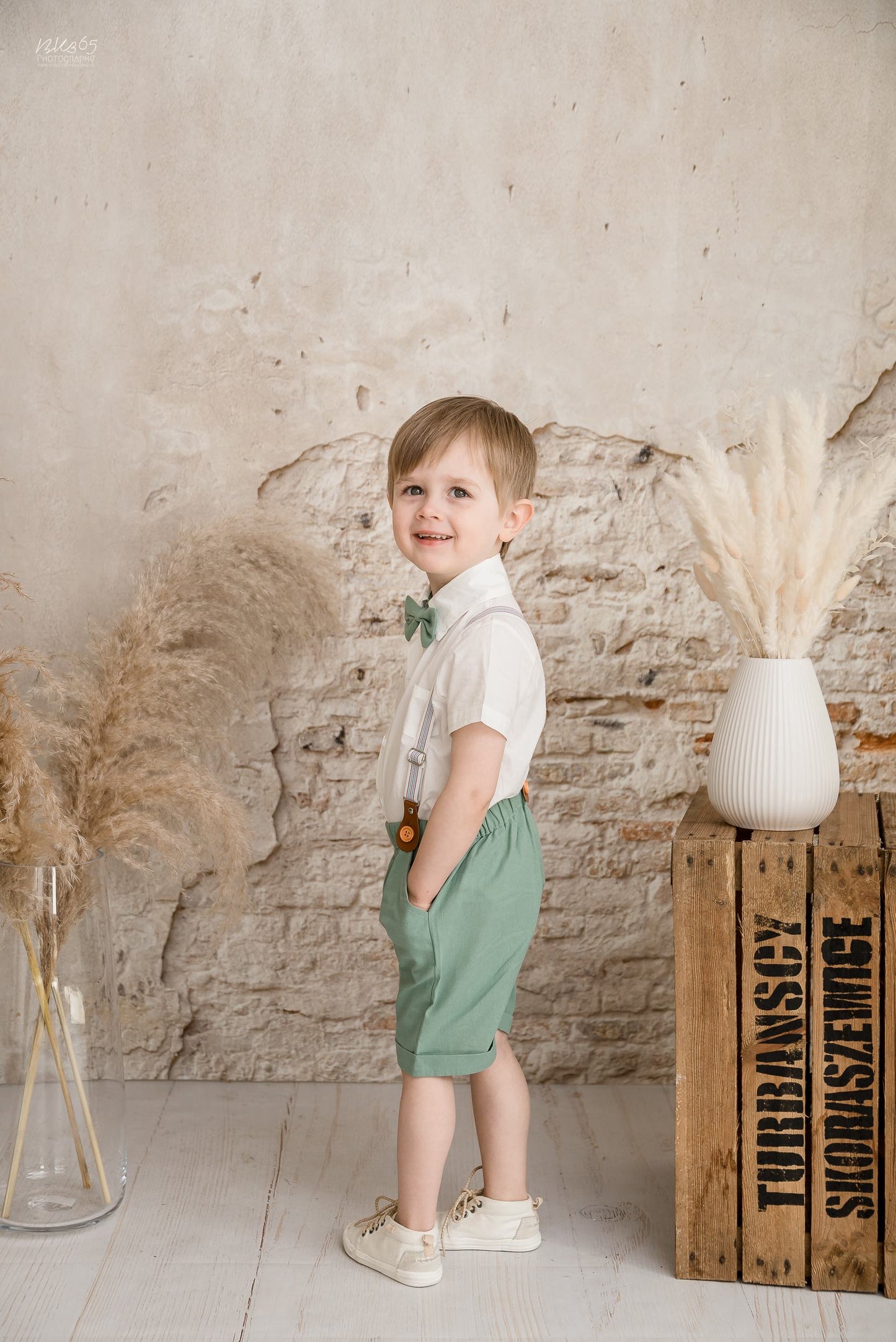 Sitter Baby Toddler Jungen Outfit blau oder grün