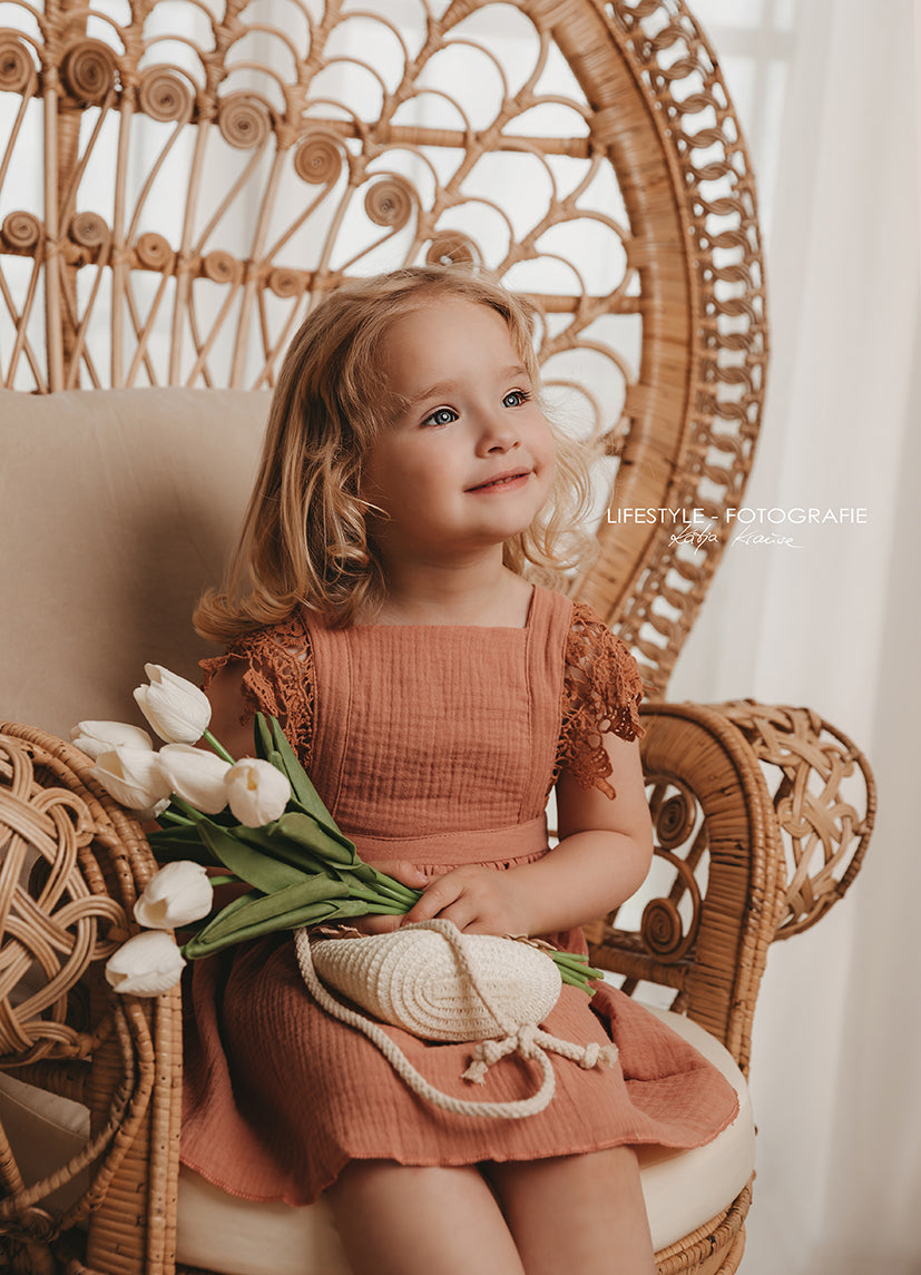 Vintage Boho Kleid für Baby Toodler & Sitter bis Kleinkind