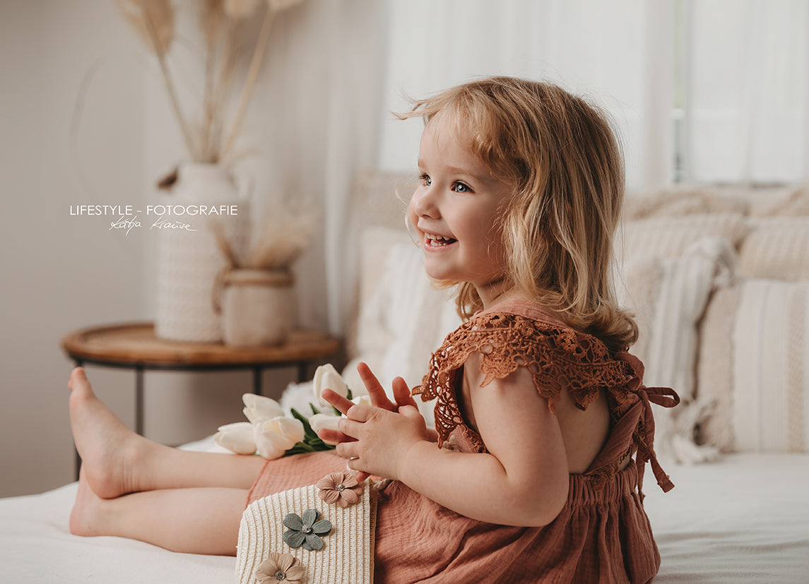 Vintage Boho Kleid für Baby Toodler & Sitter bis Kleinkind