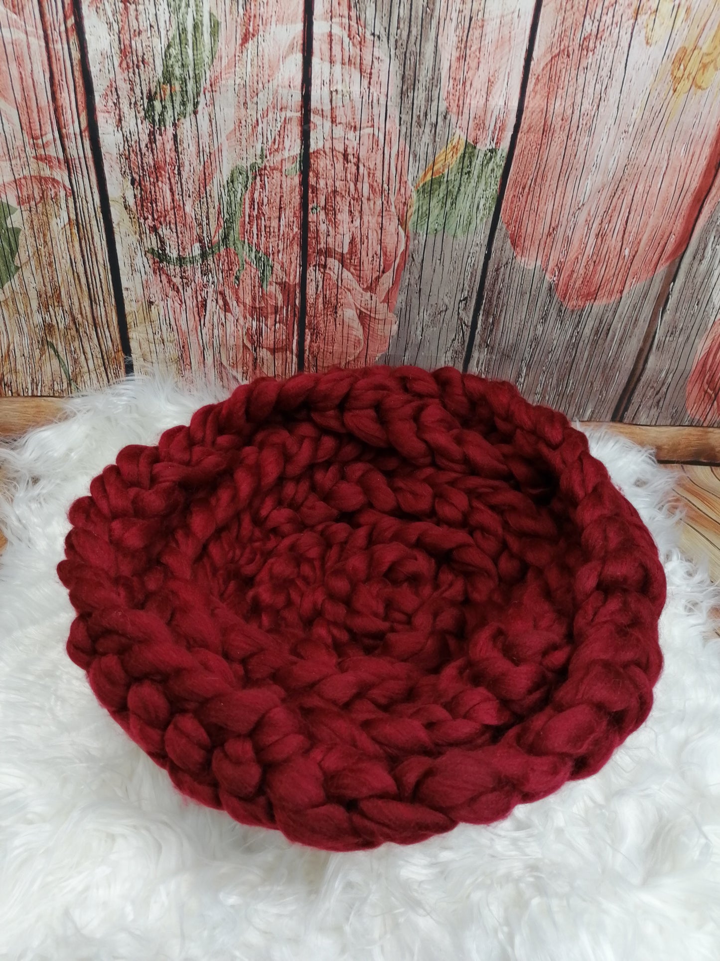 Wollzopf/Korbfüller für Weihnachten rot