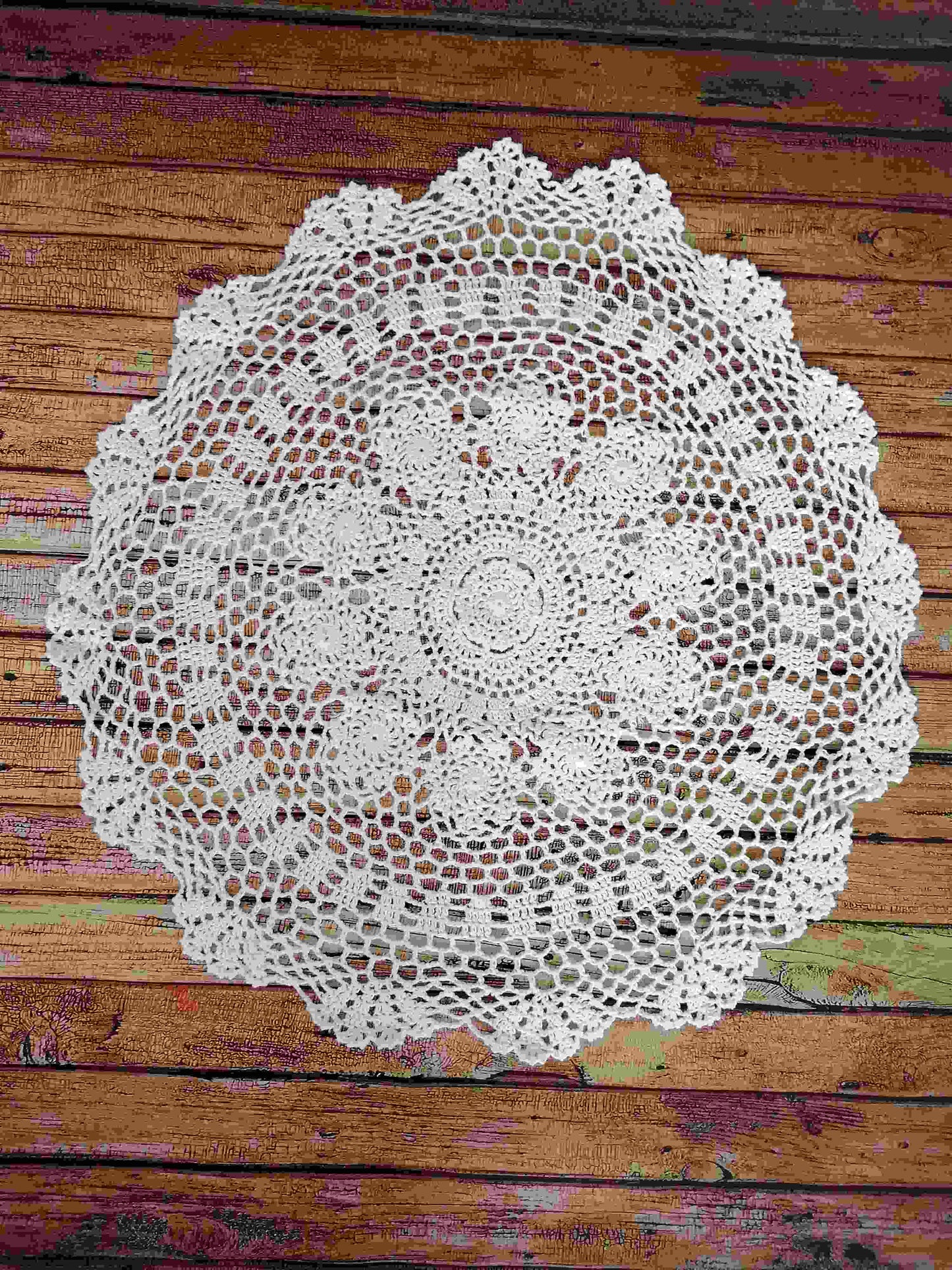 Boho Layer Decke gehäkelt Häkeldecke rund 55 cm Durchmesser
