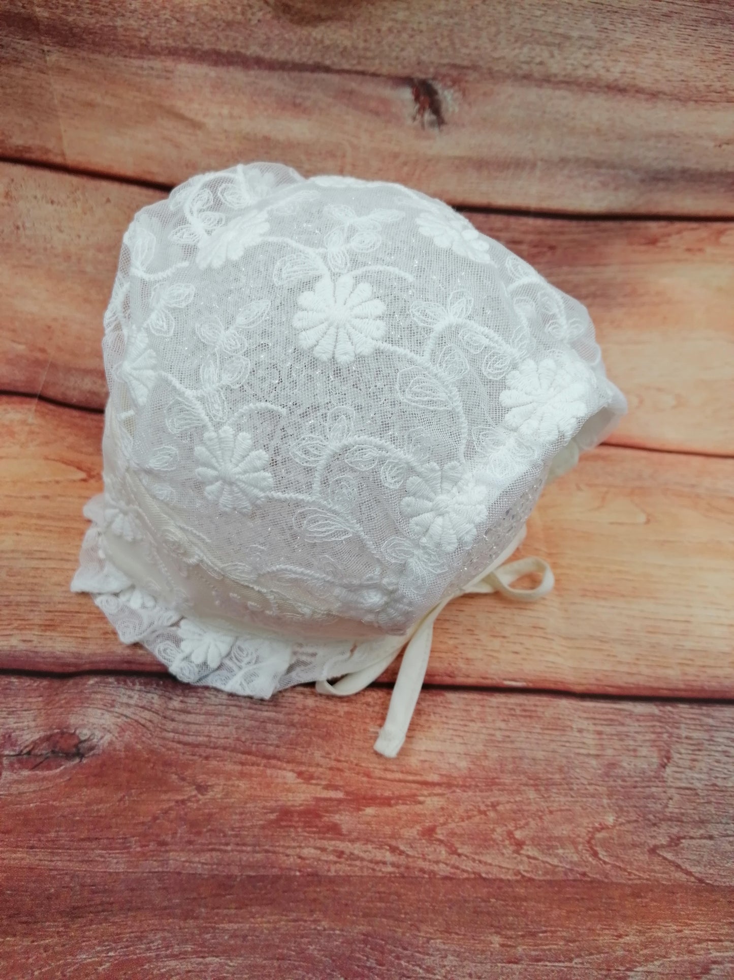 Taufhaube Taufe Bonnet Mütze Newborn Baby Kleinkind aus Spitze