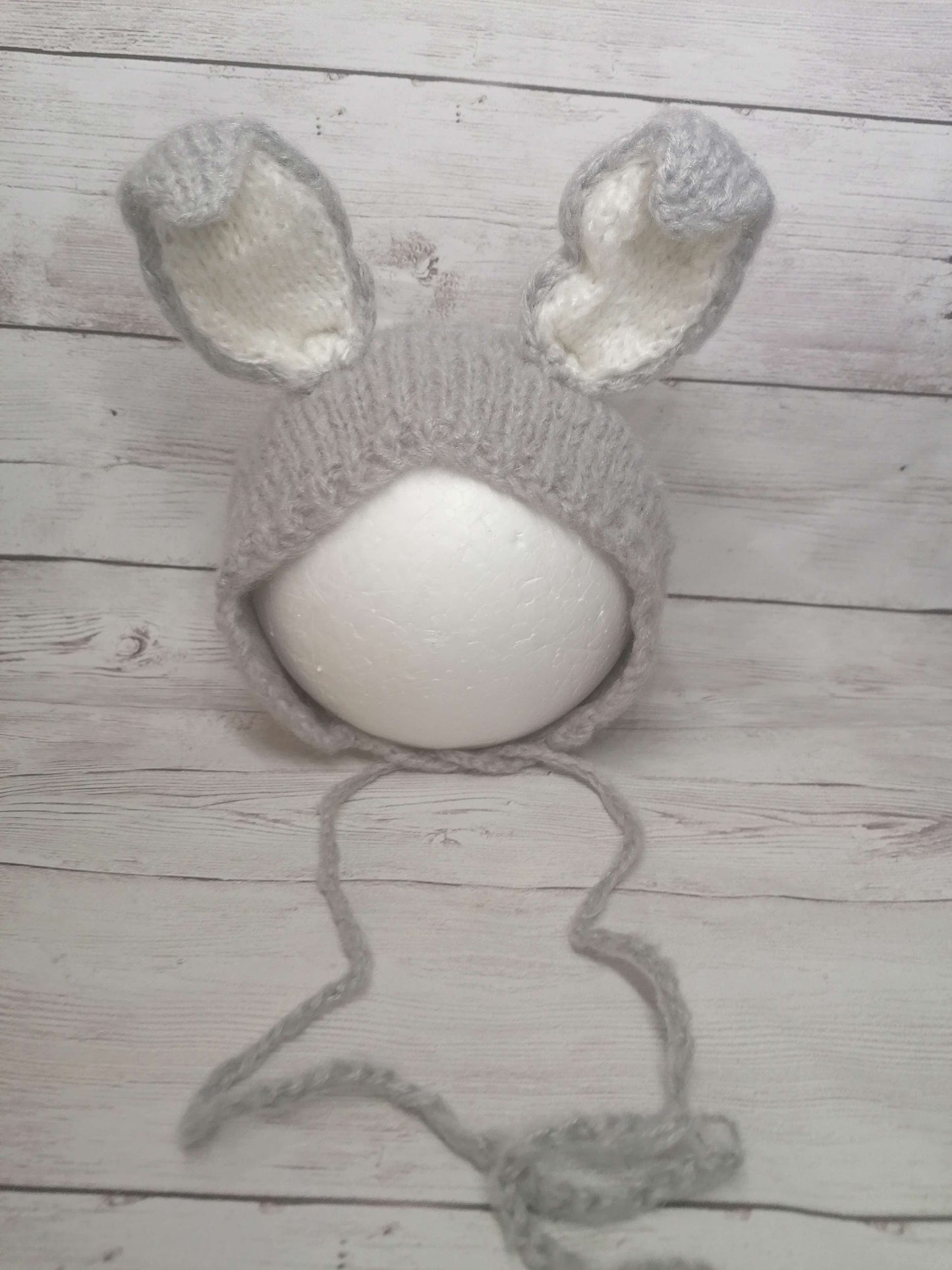 Newborn Reborn Hasenohren Mütze in grau