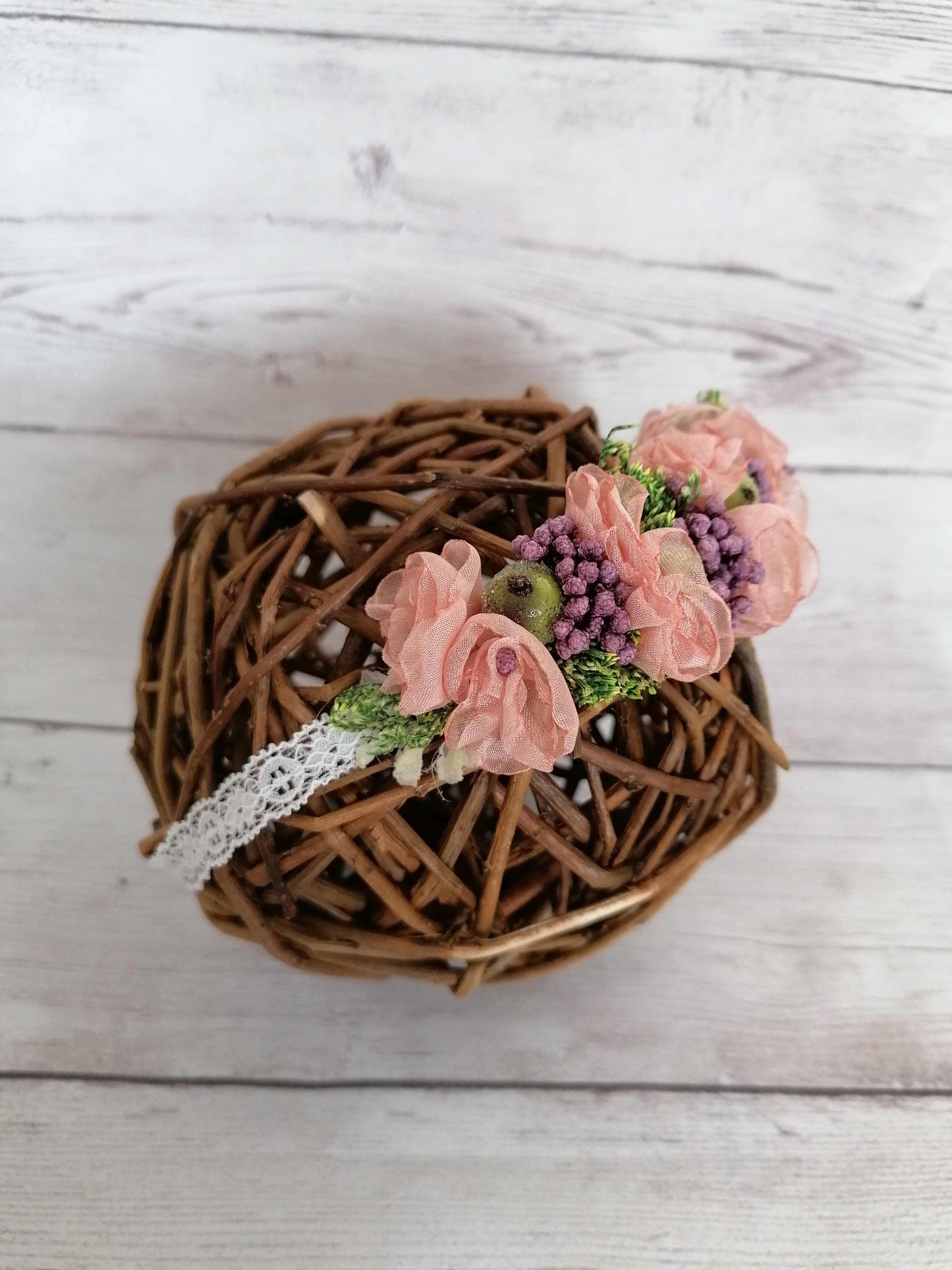 Newborn Reborn Haarkranz Stirnband Haarband mit Trockenblumen