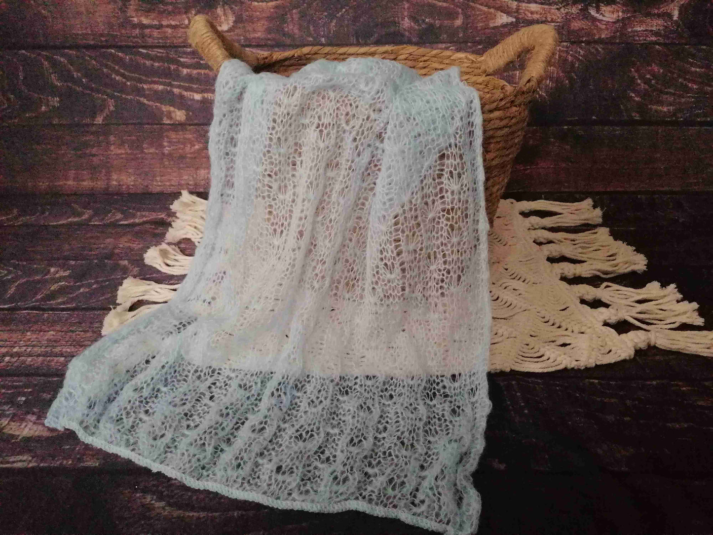 Mohair Wraps Tücher pastell mit Muster