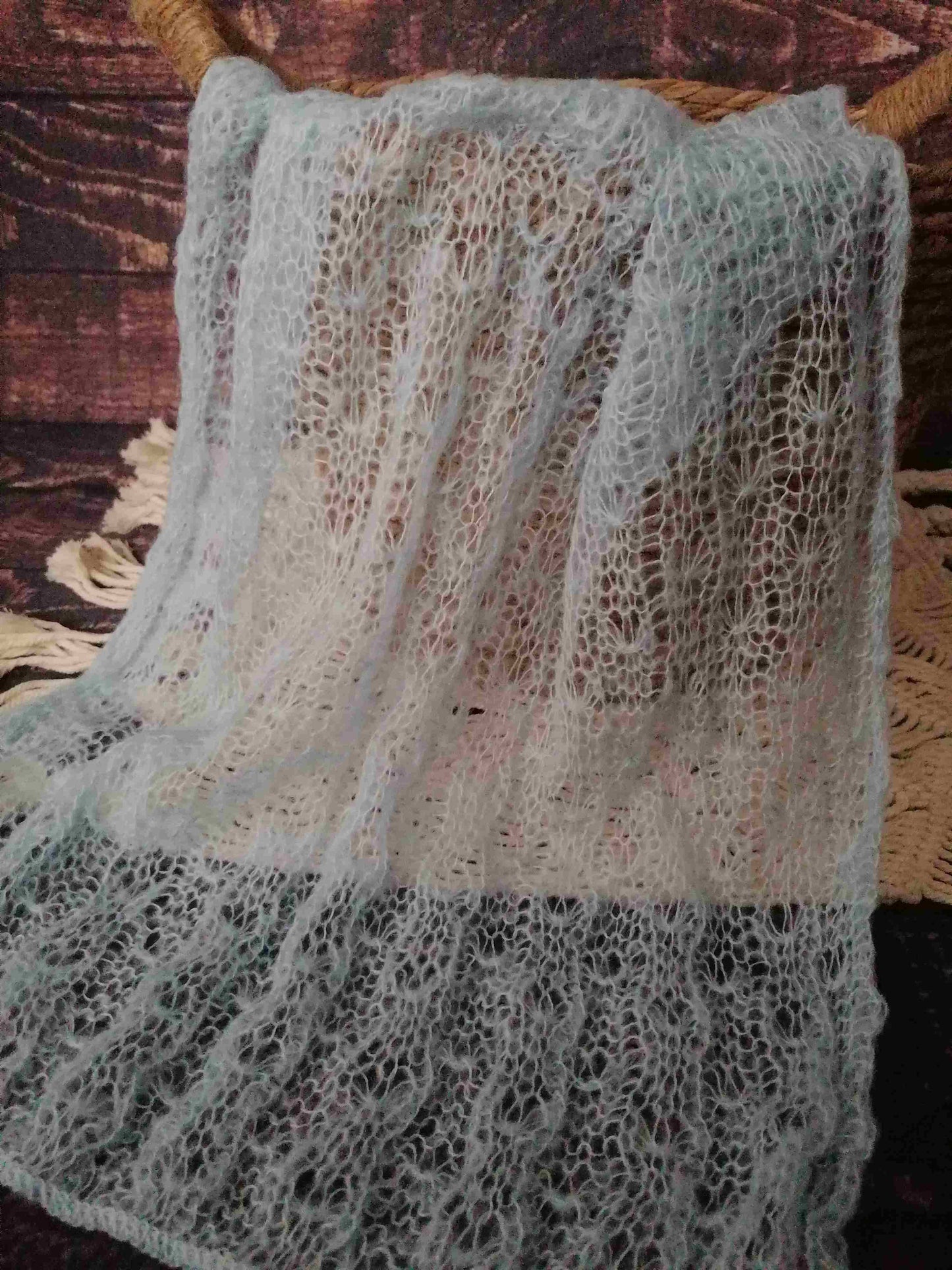 Mohair Wraps Tücher pastell mit Muster