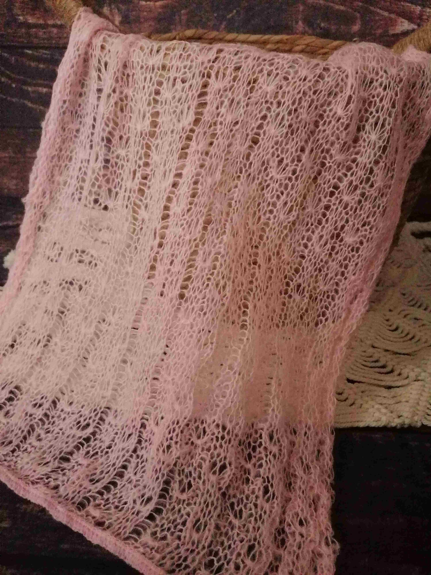 Mohair Wraps Tücher pastell mit Muster