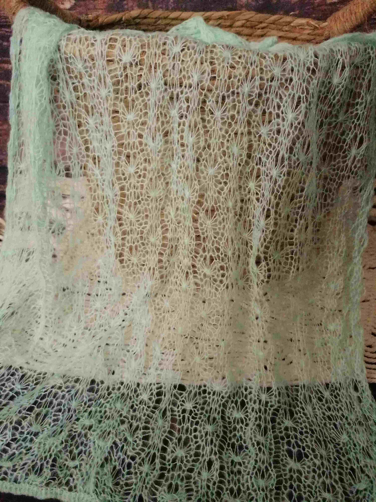 Mohair Wraps Tücher pastell mit Muster
