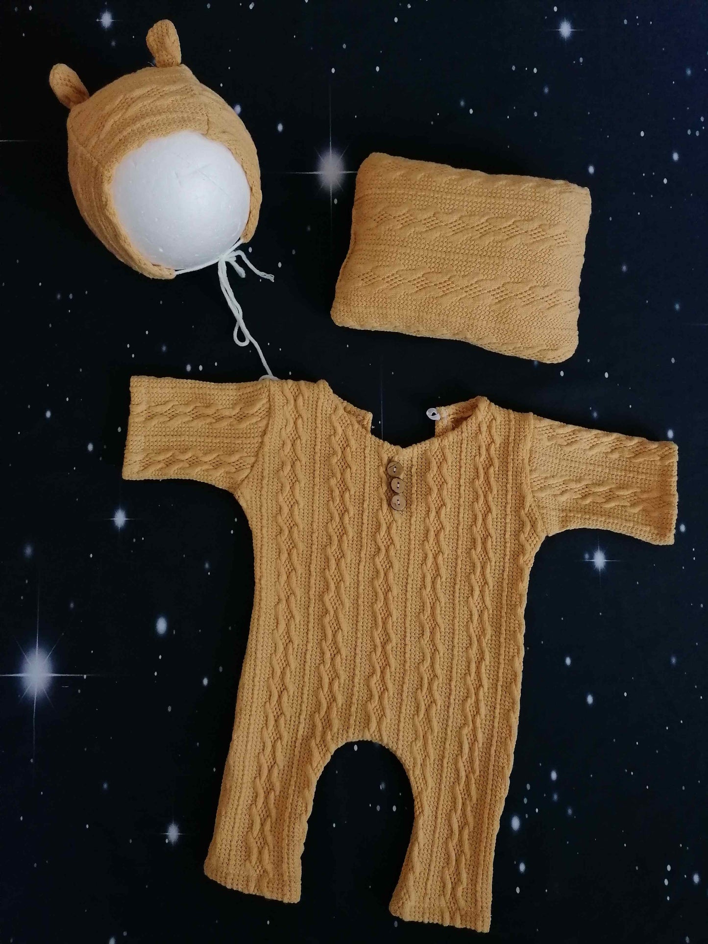 3er Outfit Set Strickmuster Newborn Reborn Bärchen