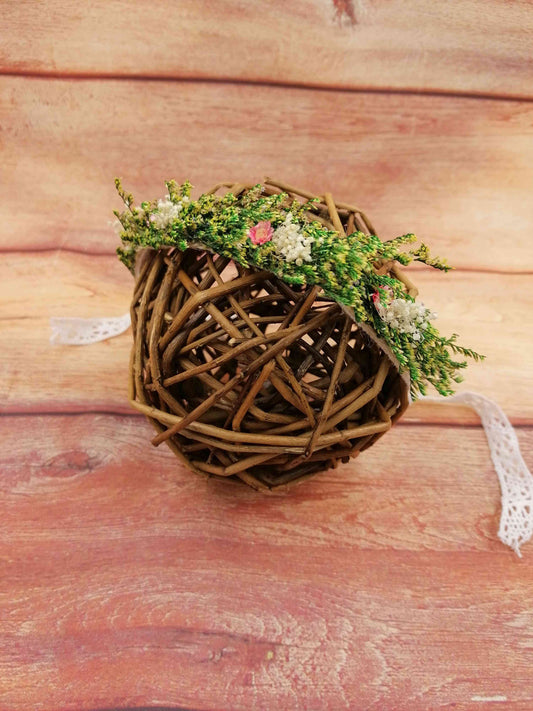 Haarkranz Stirnband Haarband aus Trockenblumen Newborn/Reborn- 3 Jahre
