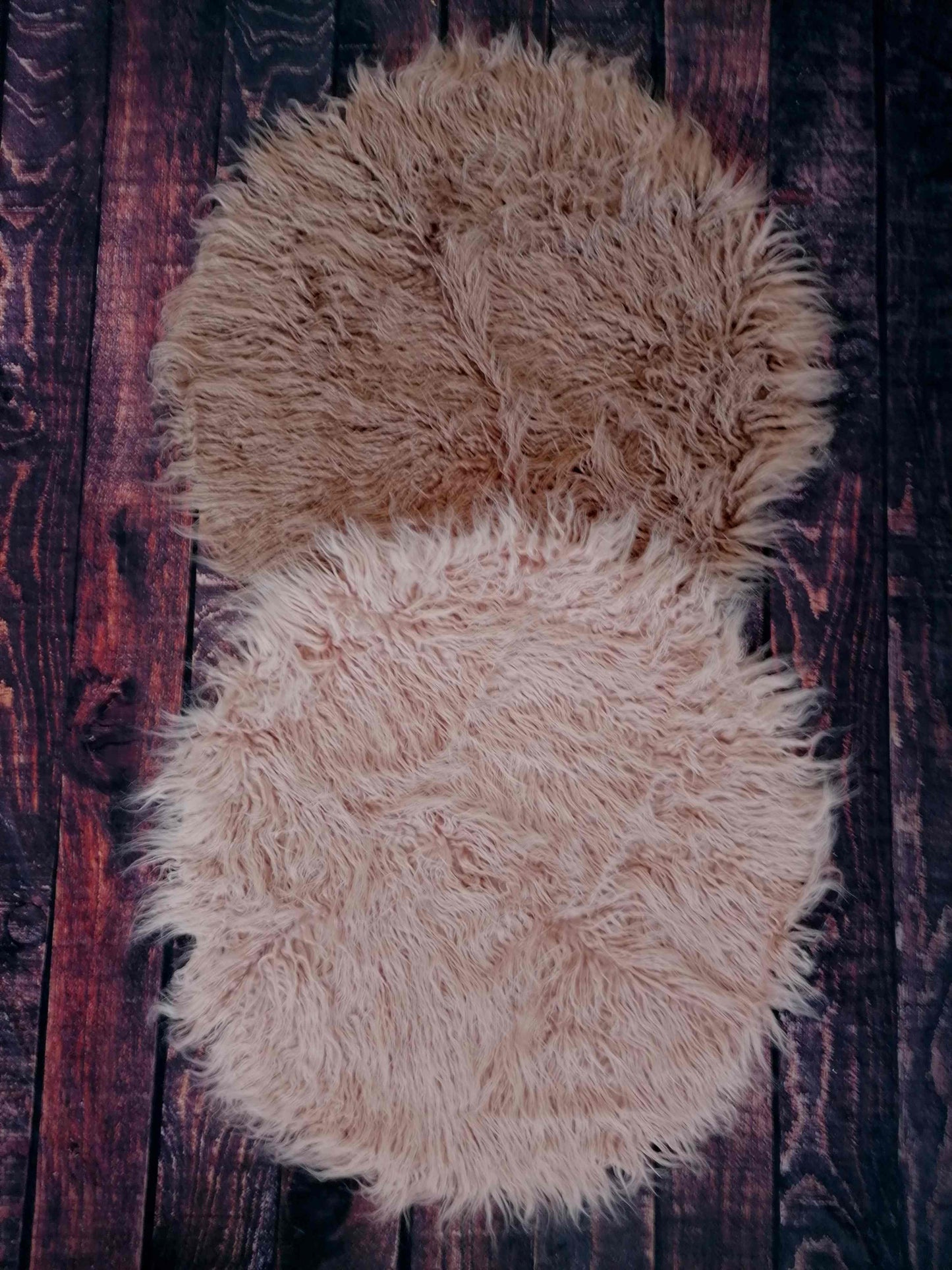 Layer Fell Flokati Decke rund