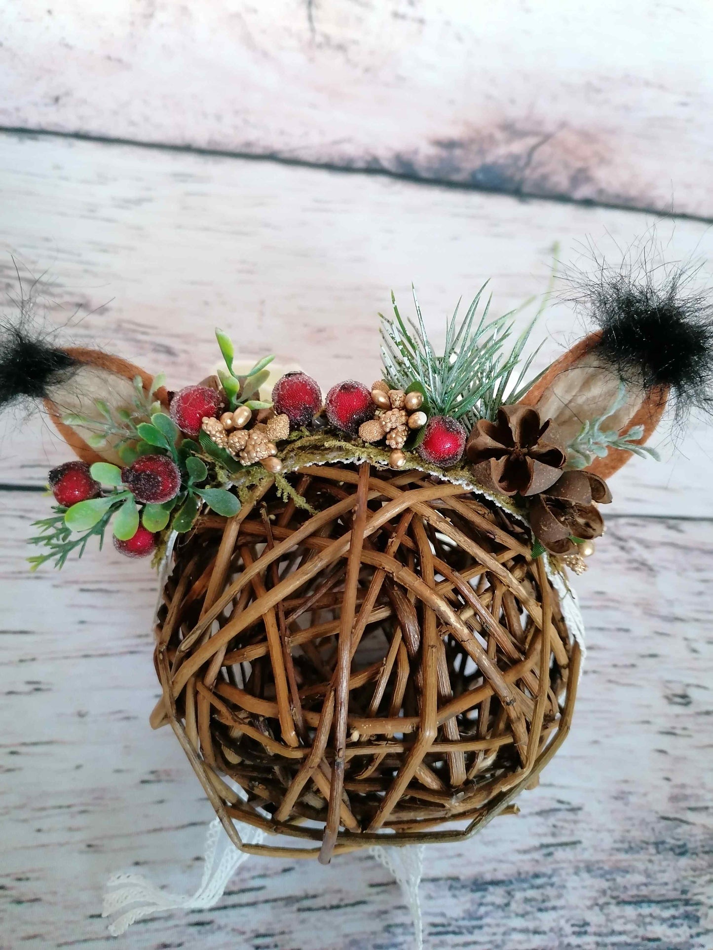 Haarkranz Haarband Newborn Reh Hirsch Maus Blume