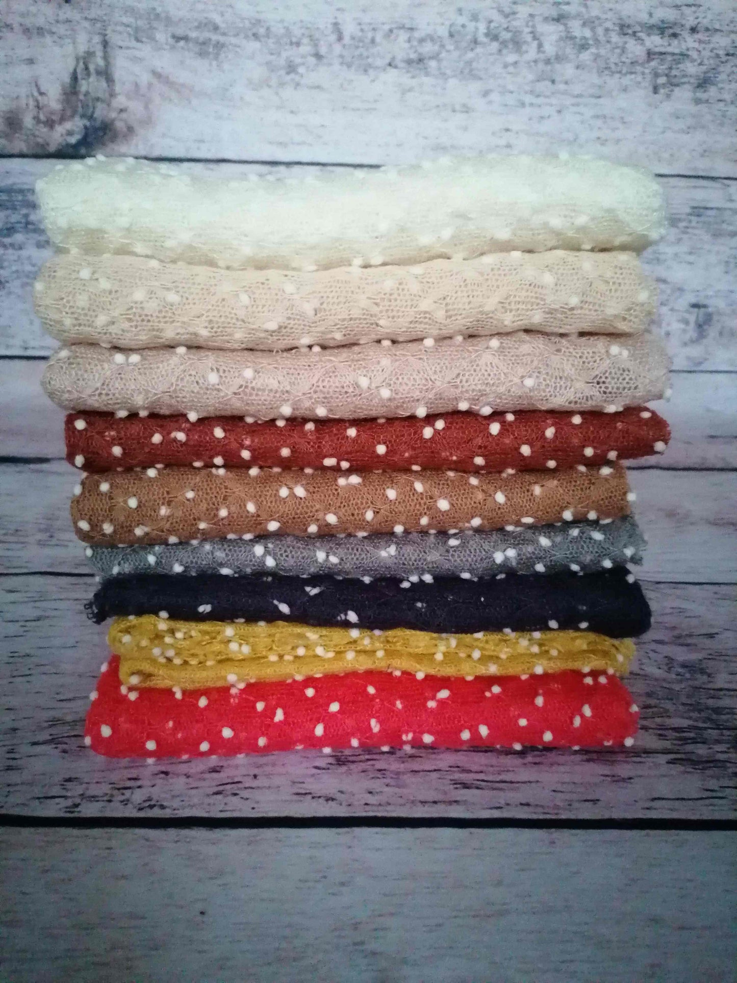 Wraps mit Bommeln Pünktchen XL