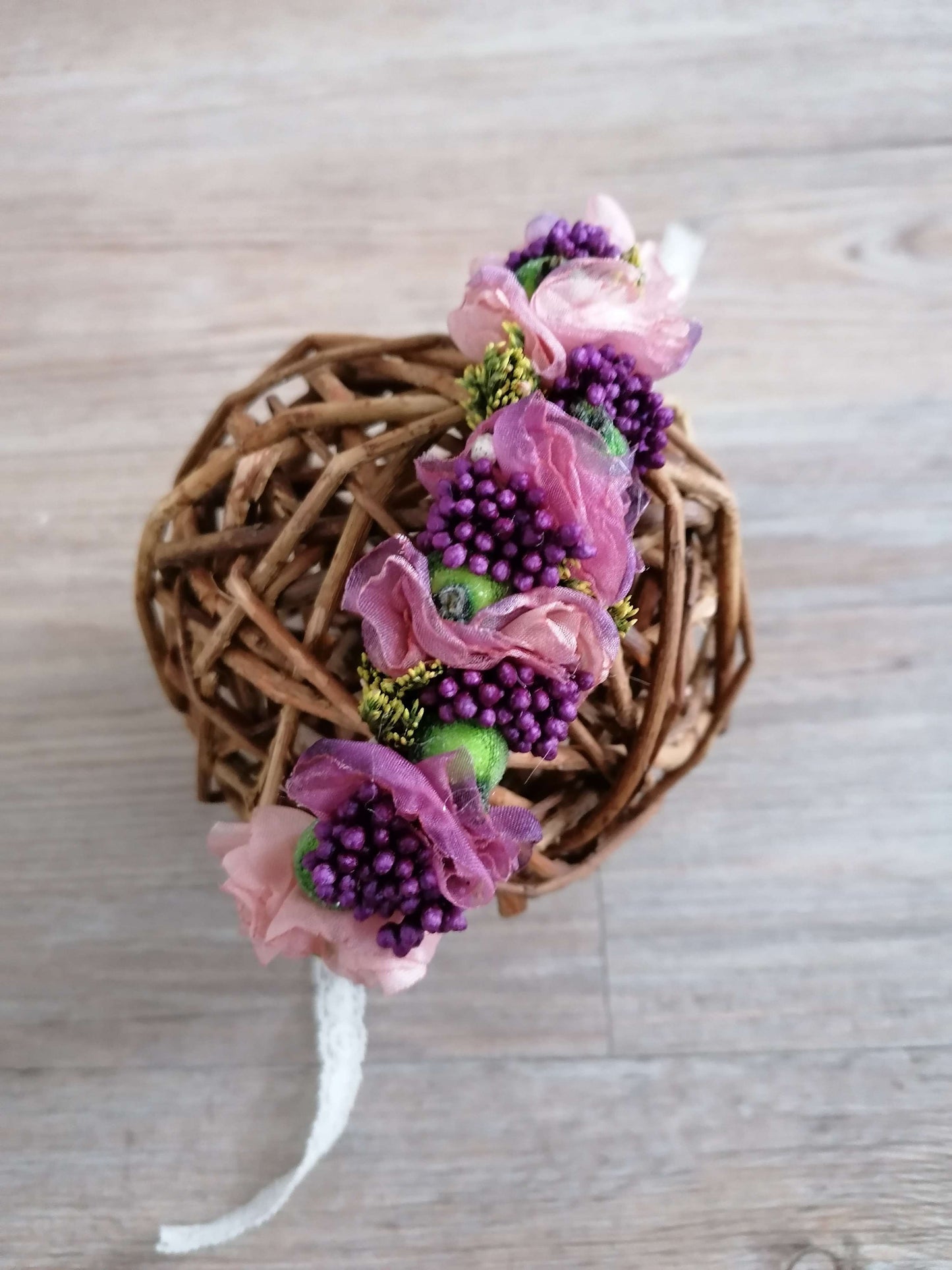Newborn Reborn Haarkranz Stirnband Haarband mit Trockenblumen