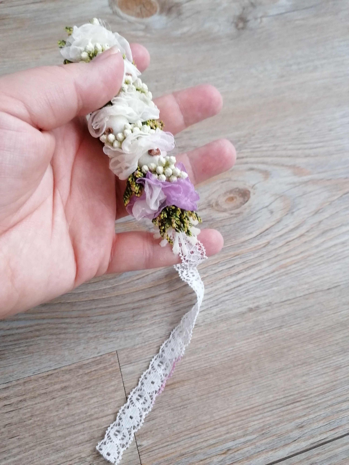 Newborn Reborn Haarkranz Stirnband Haarband mit Trockenblumen