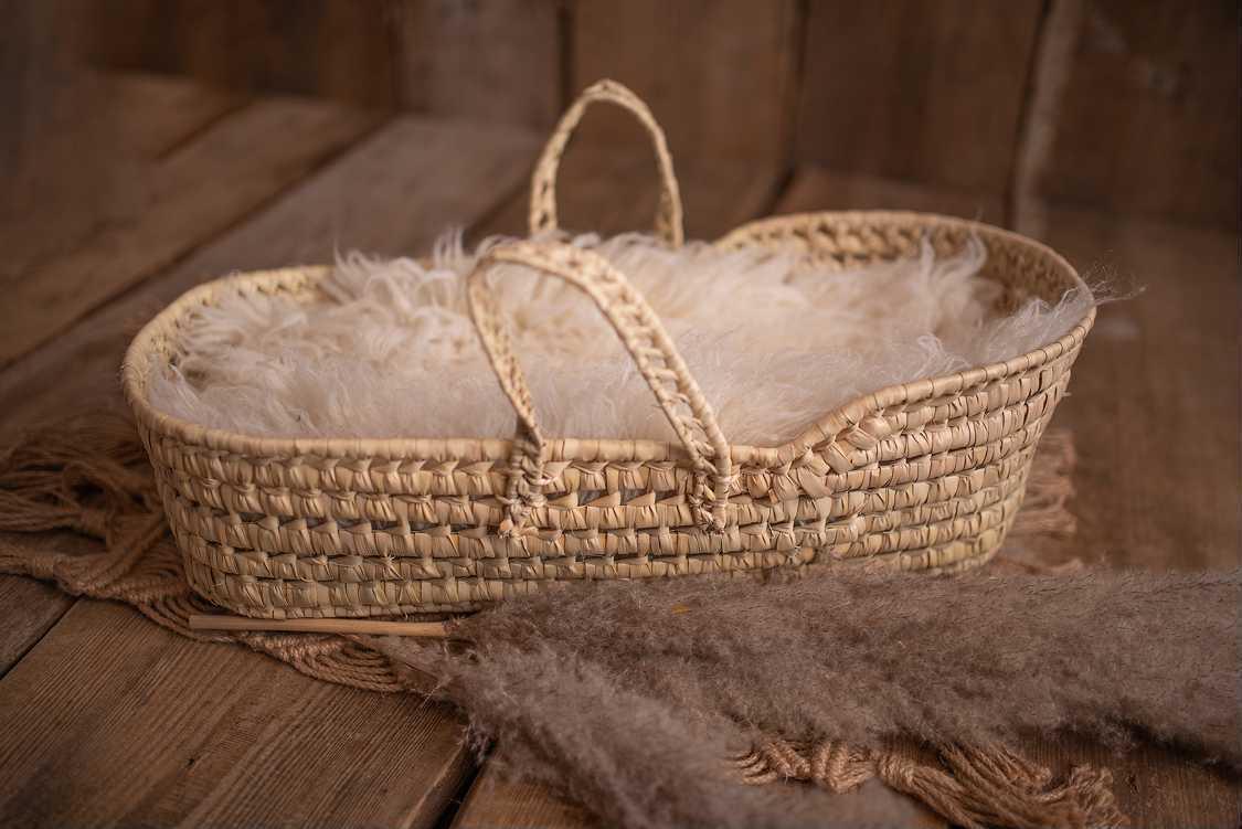 Boho Moseskorb Moseskörbchen für Fotoshooting Tragetasche L 60 cm und M 50 cm
