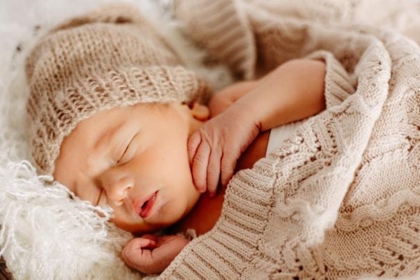 Boho Strickdecke Decke beige