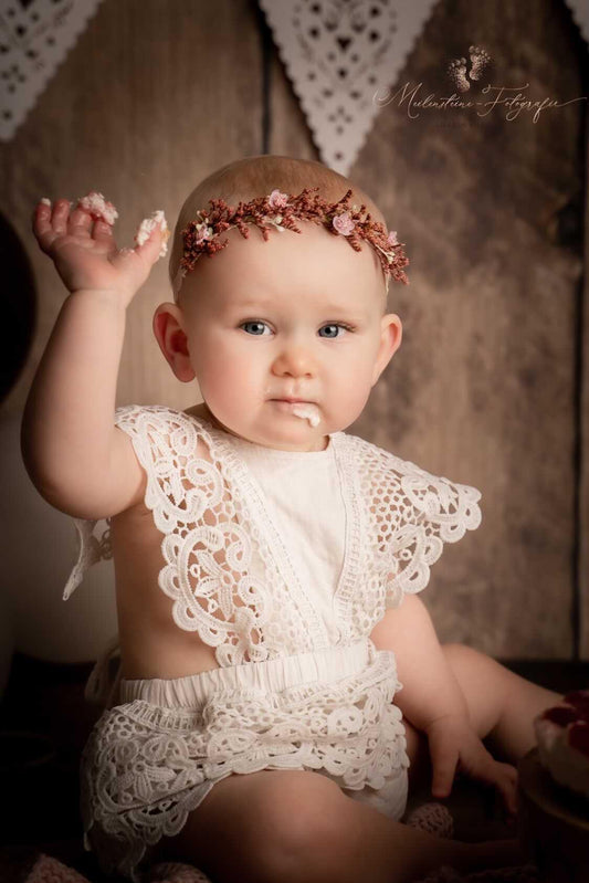 Boho Romper Kleid in beige Baby Sitter Toddler