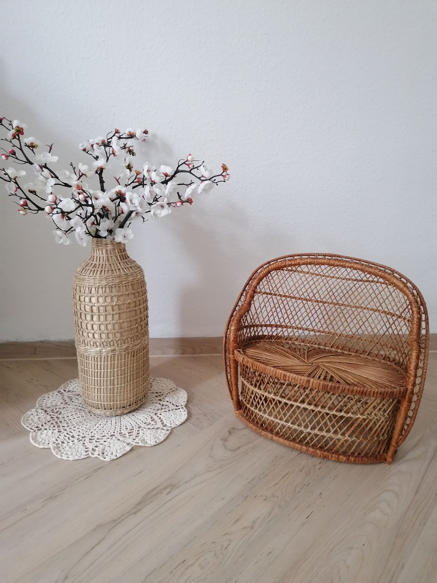 Rattanbank Bank Newborn Sitter Original 70er Jahre gebraucht