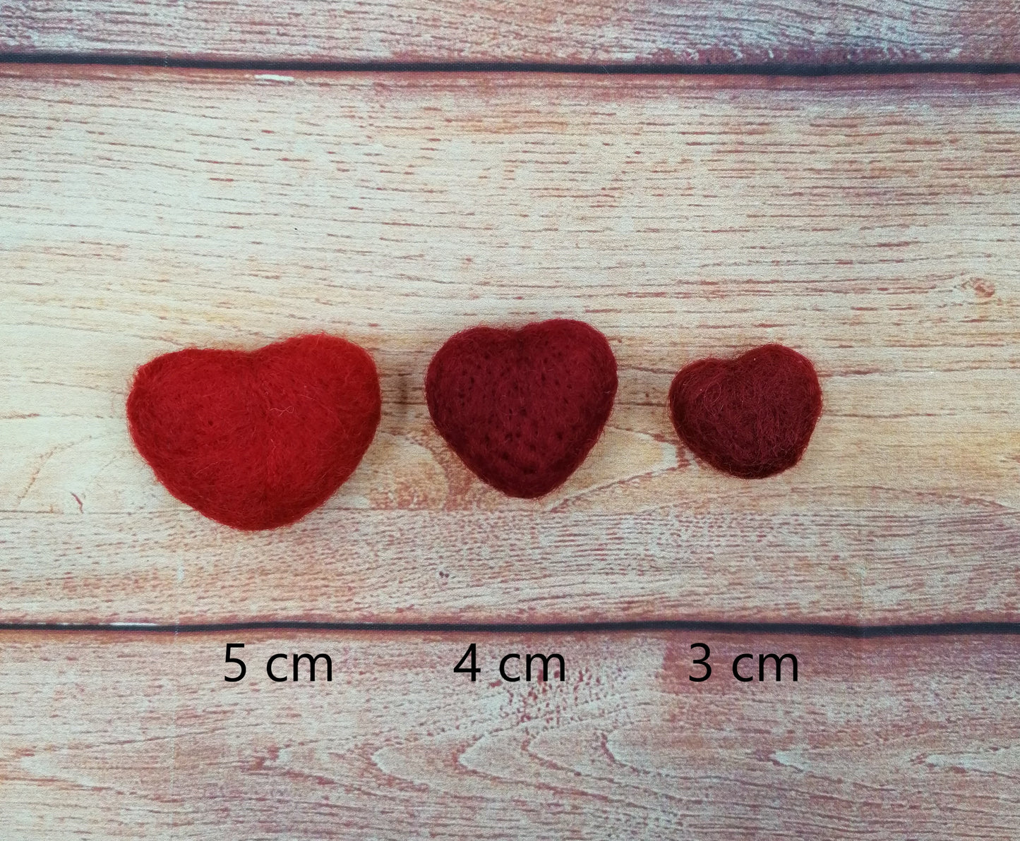 Filzherzen Filz Herz 3, 4 und 5 cm