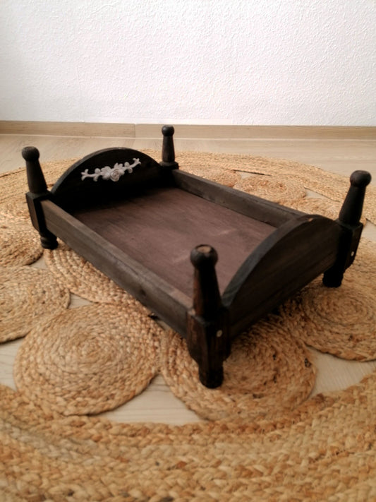 Newborn Reborn Vintage Bett Shabby Chic braun oder weiß