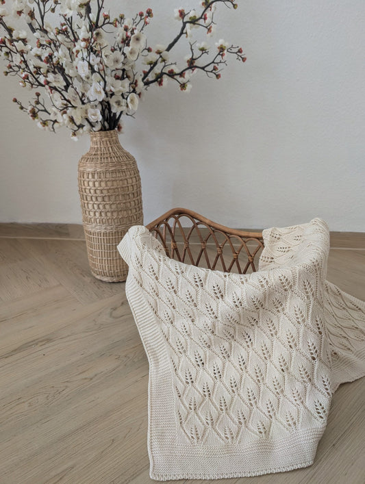 Boho Decke Blatt beige Newborn Baby