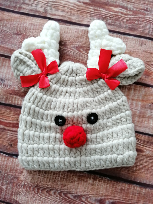 gestrickte Mütze Rentier Weihnachten Reborn Newborn