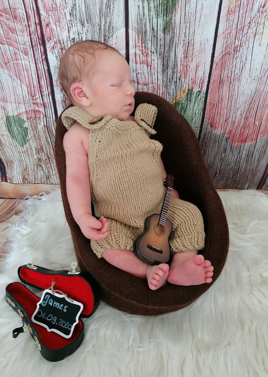 Gitarre 16 cm in blau und braun Newborn Props
