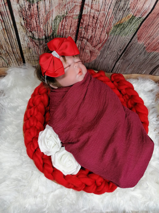 Wollzopf/Korbfüller für Weihnachten rot