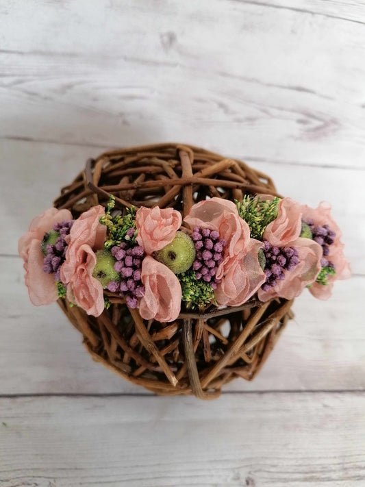 Newborn Reborn Haarkranz Stirnband Haarband mit Trockenblumen