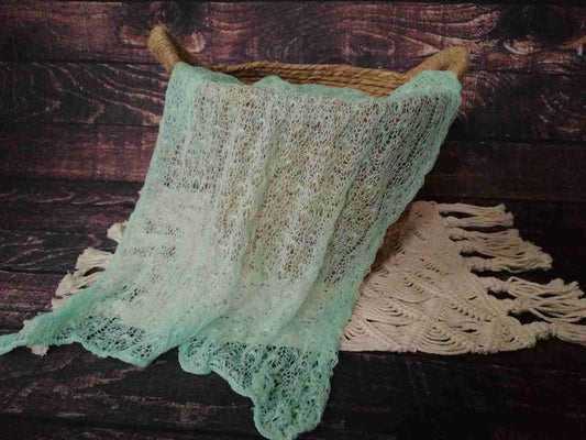 Mohair Wraps Tücher pastell mit Muster