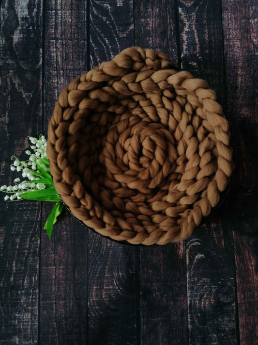 Wollzopf Zopf aus Wolle als Korbfüller