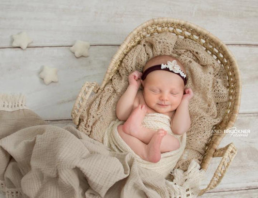 Boho Moseskorb Moseskörbchen für Fotoshooting Tragetasche L 60 cm und M 50 cm