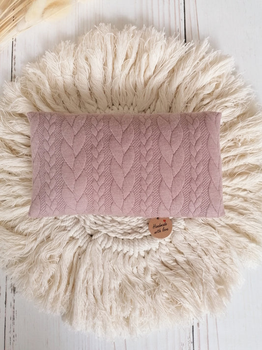 Boho Kissen und Mütze mit Zopfmuster