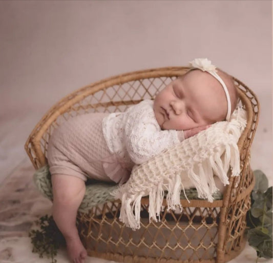 Rattanbank Bank Newborn Sitter Original 70er Jahre gebraucht