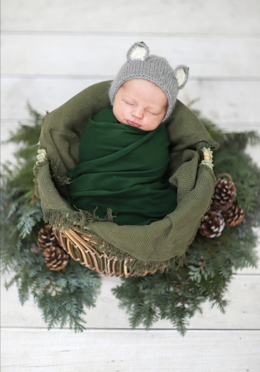 Stretch Wrap Herbst grün burgunder